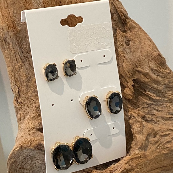 Rhinestone Earrings 3 pairs - Picture 3 of 9